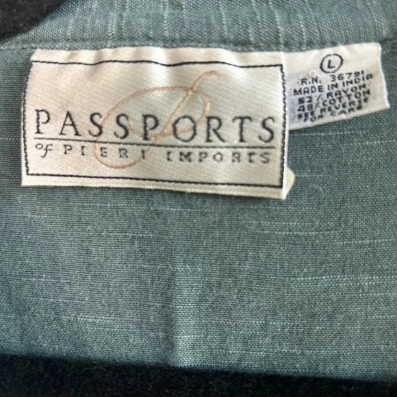 Pier One Imports Vintage Boho Mini Pleat Bib Front Tunic Length Top Size Large - Picture 4 of 8